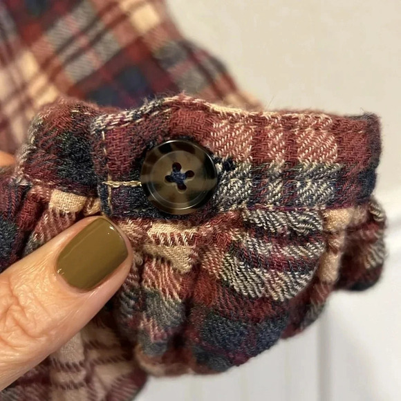 Free People Plaid Northern Bound Flannel Henley top size XS - Picture 5 of 11